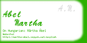 abel martha business card